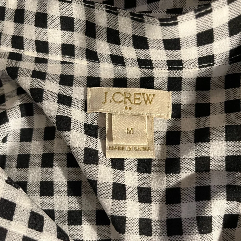 J. Crew Women’s Black / White Check Button Down Long Sleeve Shirt